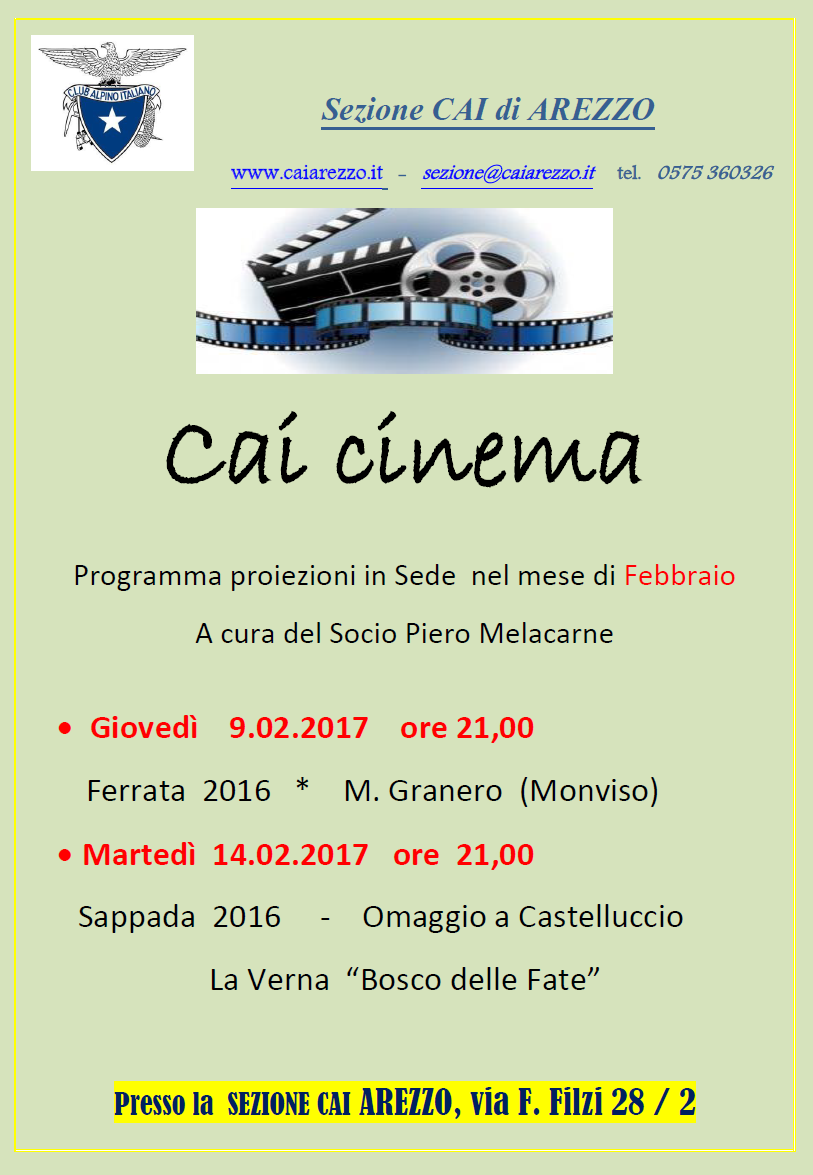 9-14 febbraio 2017 - CAI Cinema