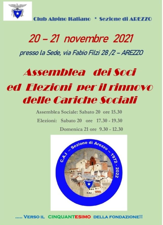 20-21 Novembre: Assemblea di Soci ed Elezioni per Rinnovo Cariche Sociali