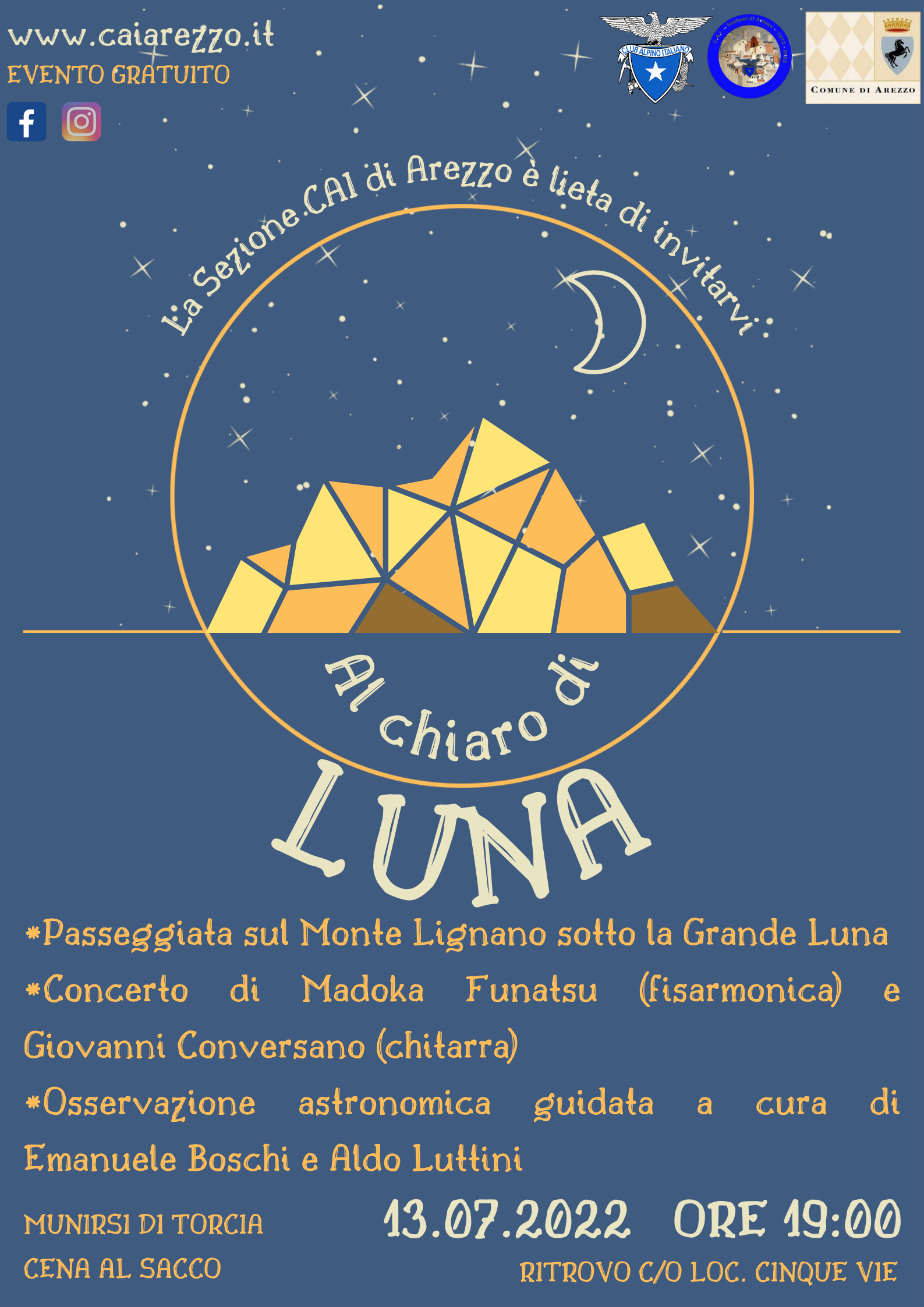 13 luglio: Monte Lignano - Passeggiata e concerto al chiaro di luna